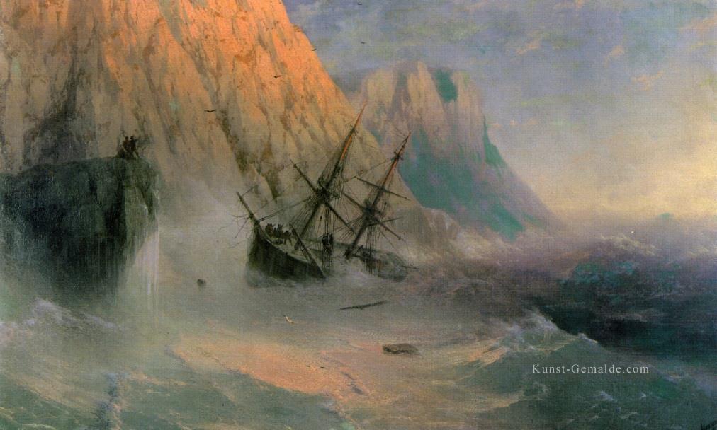 das gesunkene Schiff 1875 Verspielt Ivan Aivazovsky russisch Ölgemälde